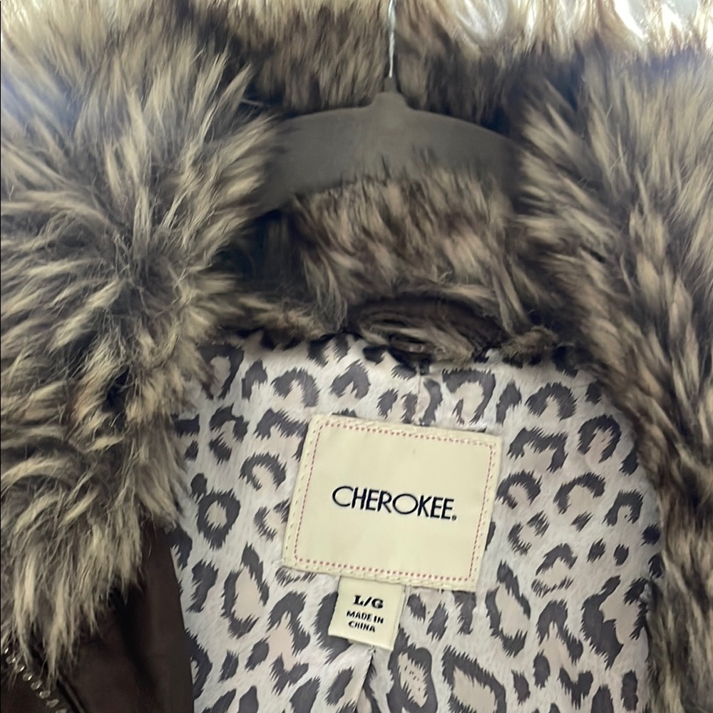 Brown Faux Fur Collar Jacket - Picture 4 of 4